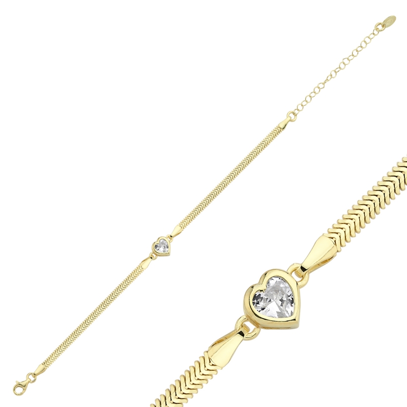 CZ%20Flat%20Snake%20Chain%20Bracelet-Gold%20Plated