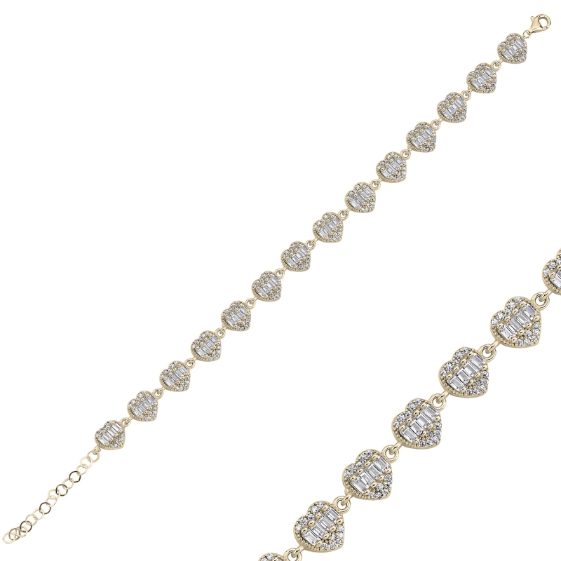 Baguette%20CZ%20Heart%20Bracelet-Gold%20Plated