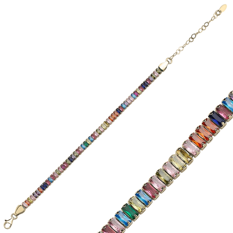 Colorful%20Baguette%20CZ%20Tennis%20Bracelet-Gold%20Plated