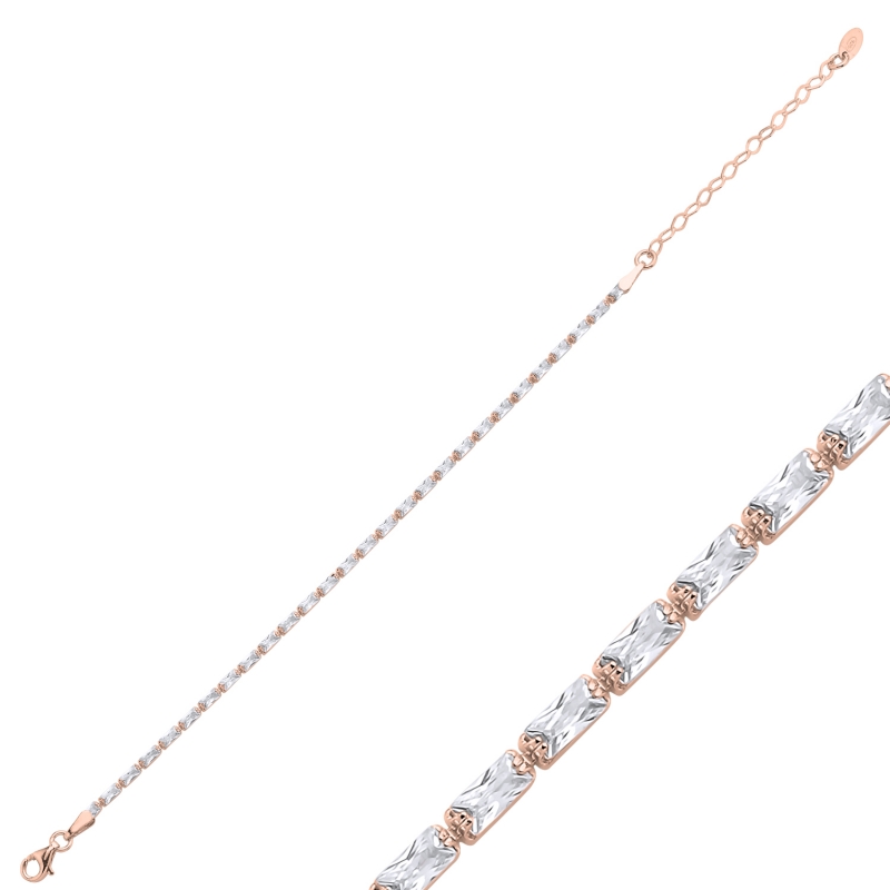 Baguette%20CZ%20Tennis%20Bracelet-Rose%20Gold%20Plated