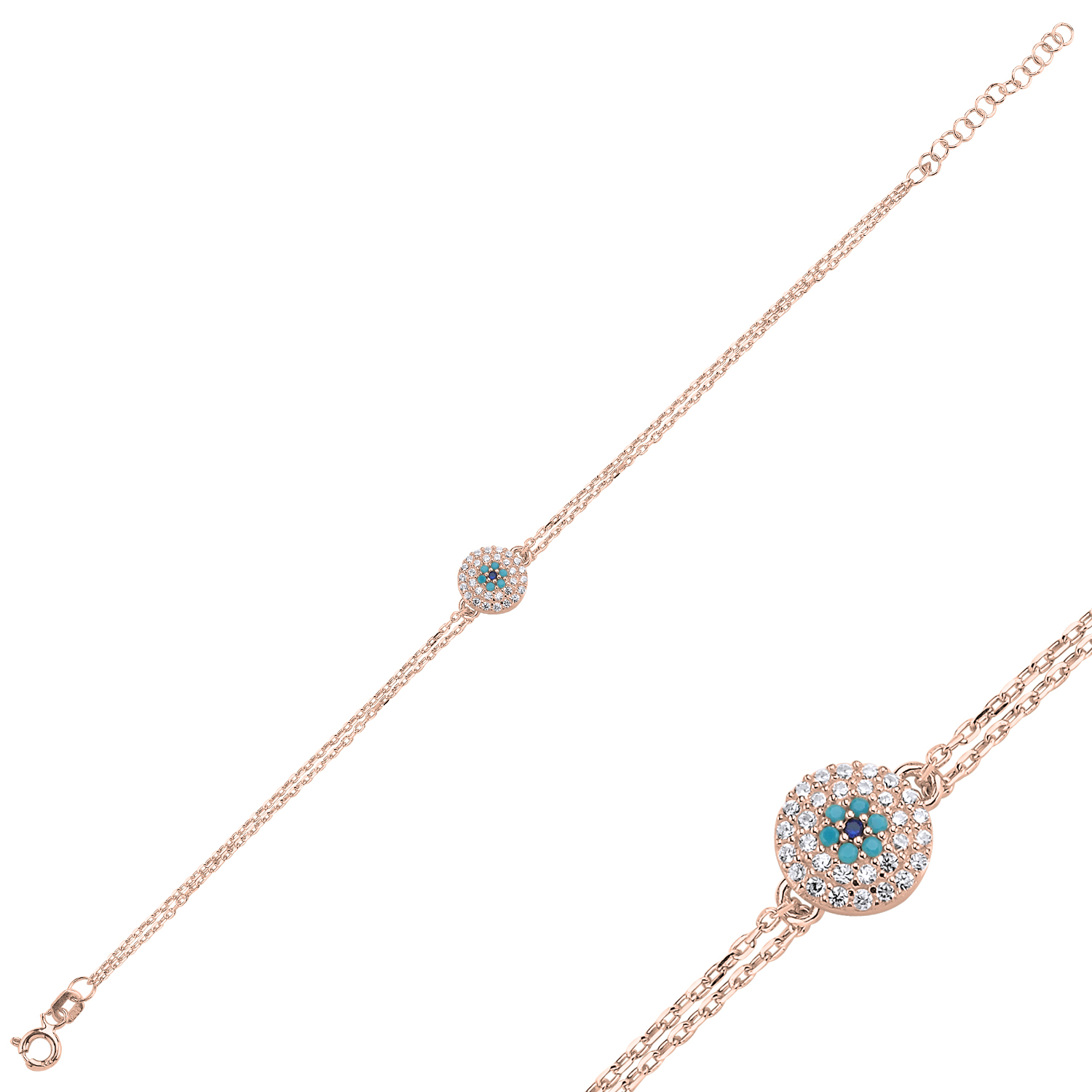 Evil%20Eye%20CZ%20Bracelet-Rose%20Gold%20Plated