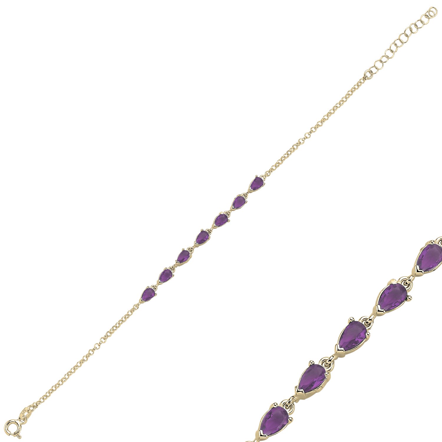 Amethyst%20Teardrop%20&%20CZ%20Rolo%20Chain%20Bracelet