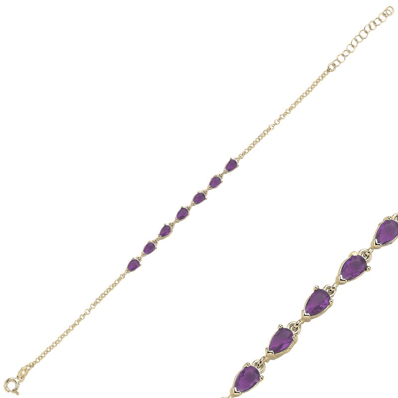 Amethyst%20Teardrop%20&%20CZ%20Rolo%20Chain%20Bracelet-Gold%20Plated