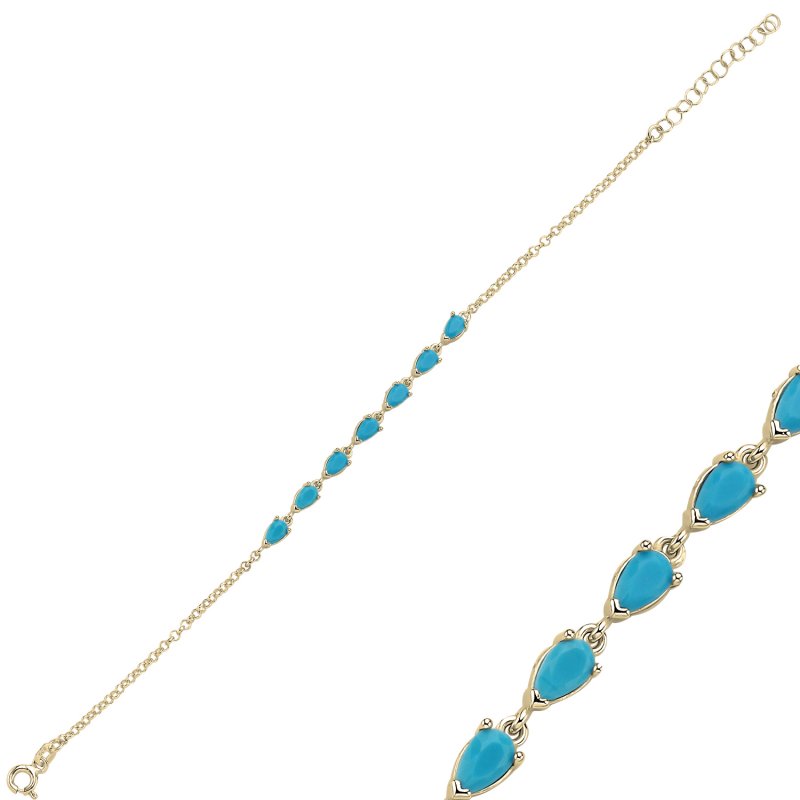 Nano%20Turquoise%20Teardrop%20&%20CZ%20Rolo%20Chain%20Bracelet-Gold%20Plated