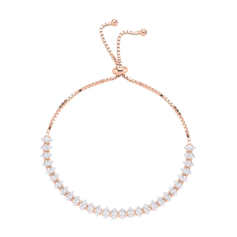 Marquise%20CZ%20&%20Tennis%20Adjustable%20Sliding%20Bracelet-Rose%20Gold%20Plated