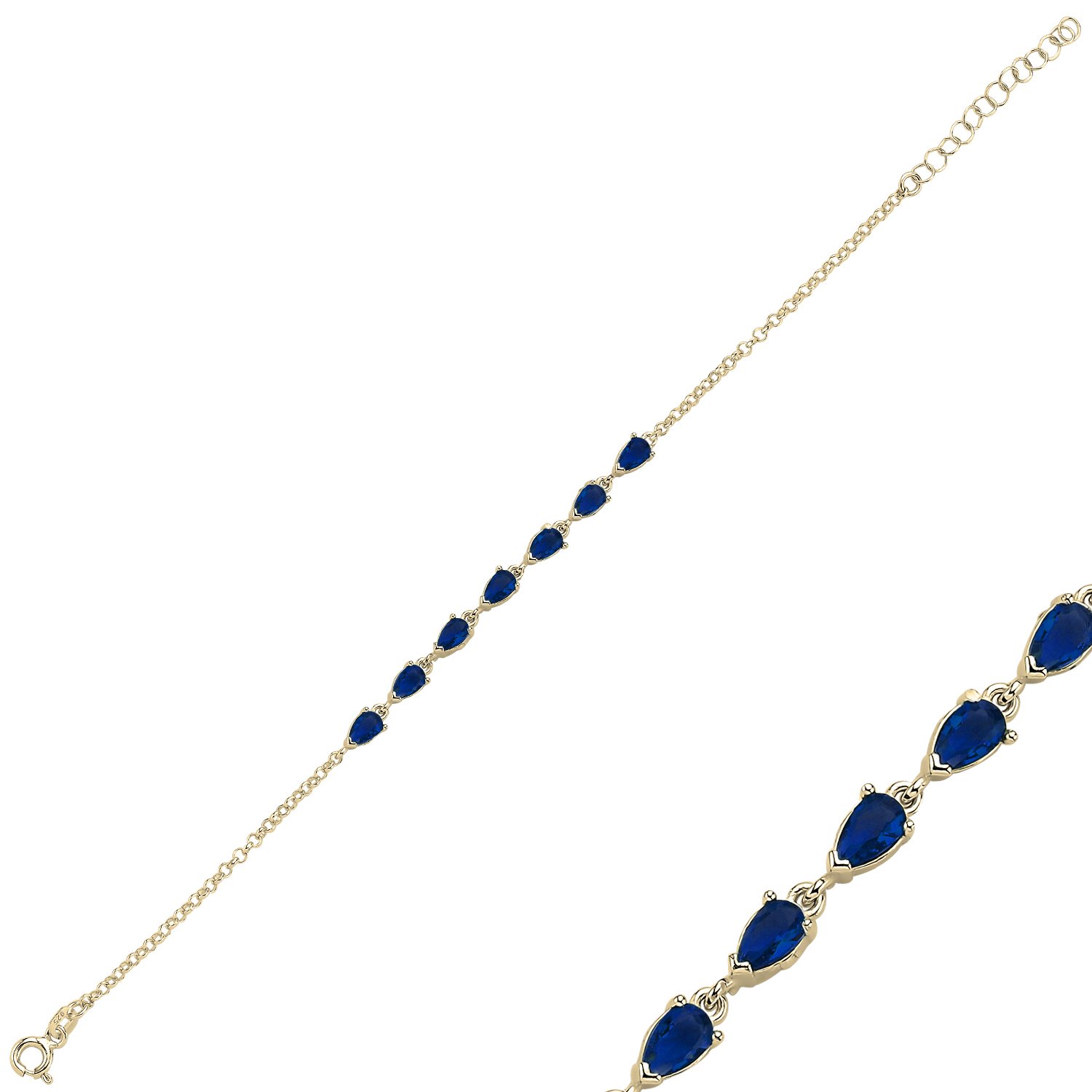 Sapphire%20Teardrop%20&%20CZ%20Rolo%20Chain%20Bracelet