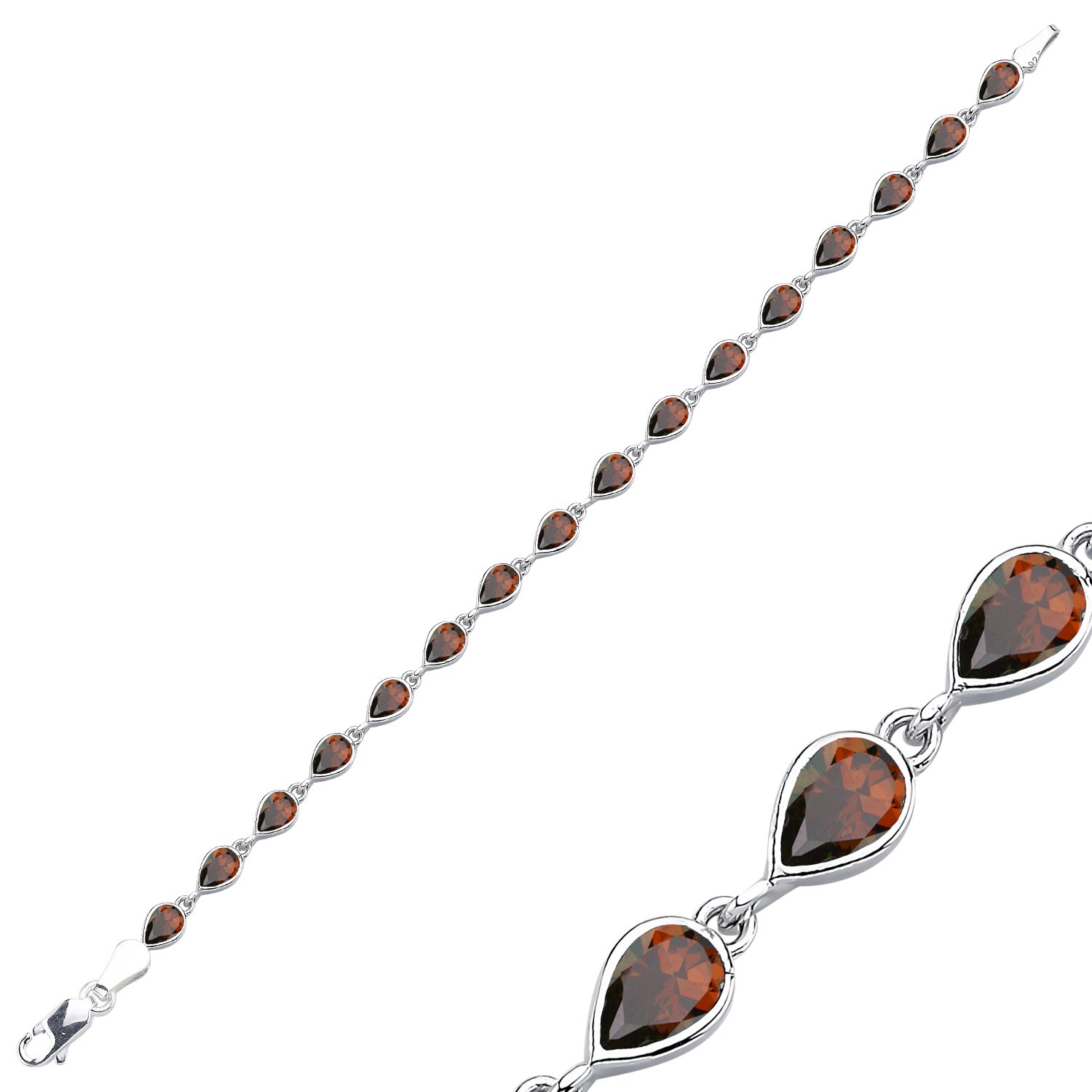 Teardrop%20Garnet%20CZ%20Tennis%20Bracelet