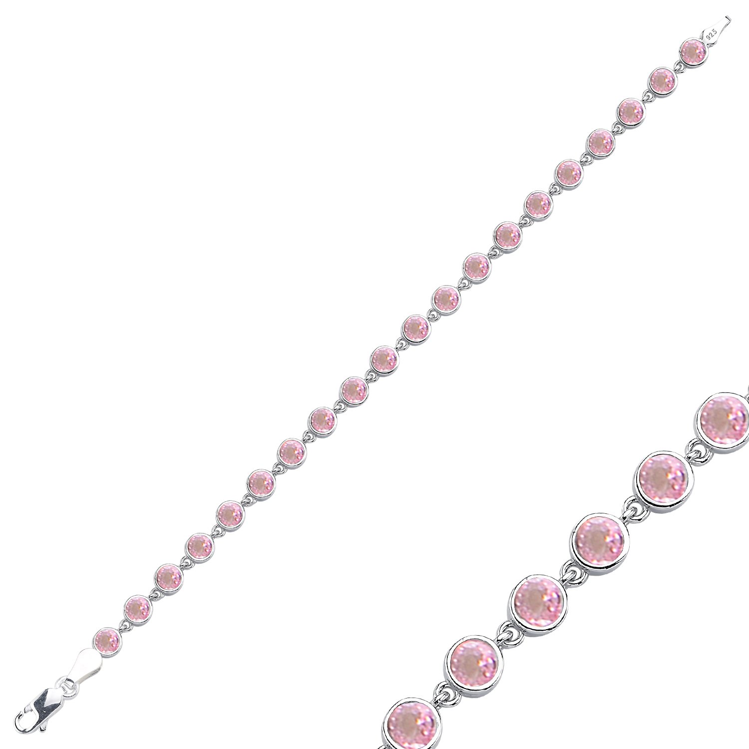 Pink%20Round%20CZ%20Tennis%20Bracelet