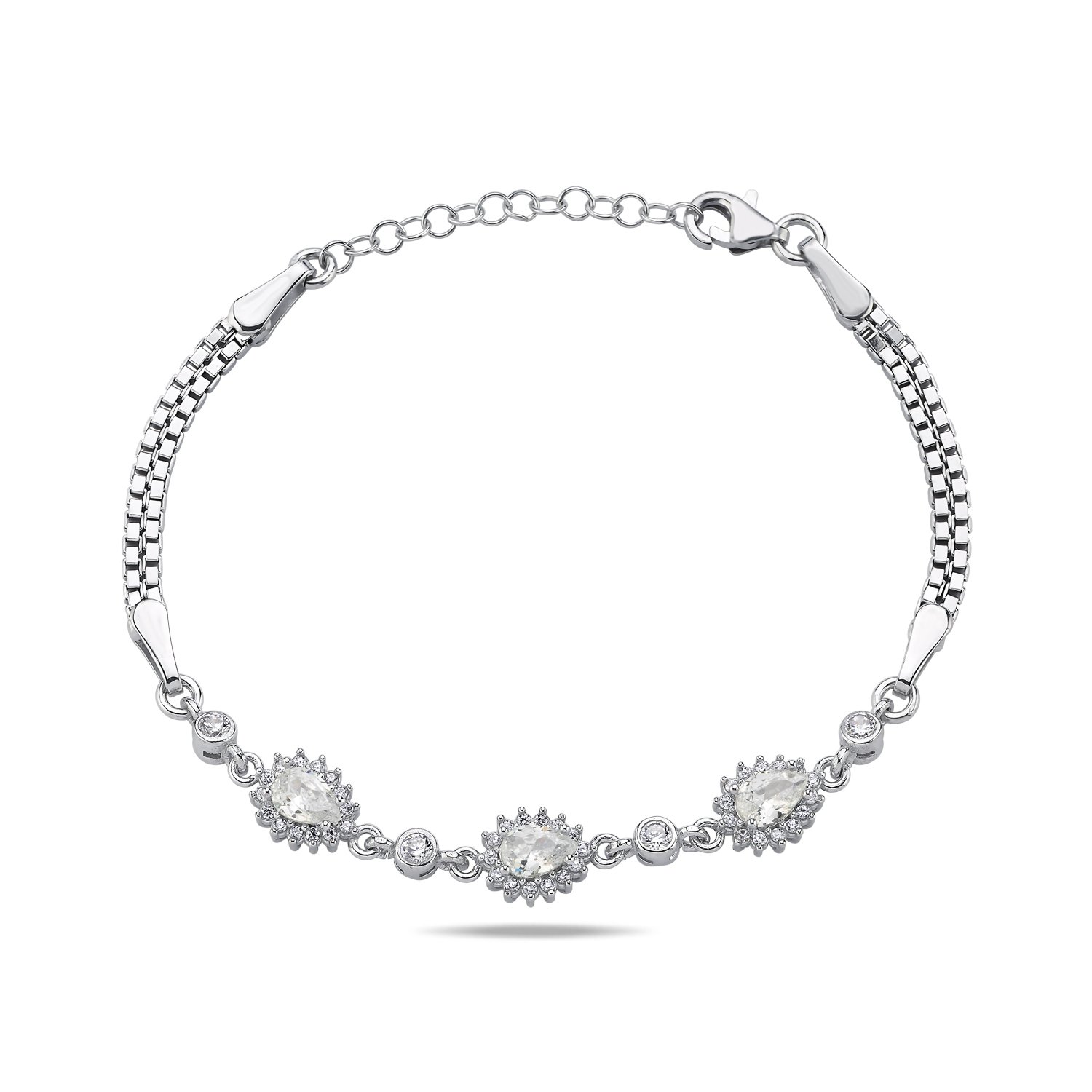 CZ%20Teardrop%20&%20CZ%20Box%20Chain%20Bracelet