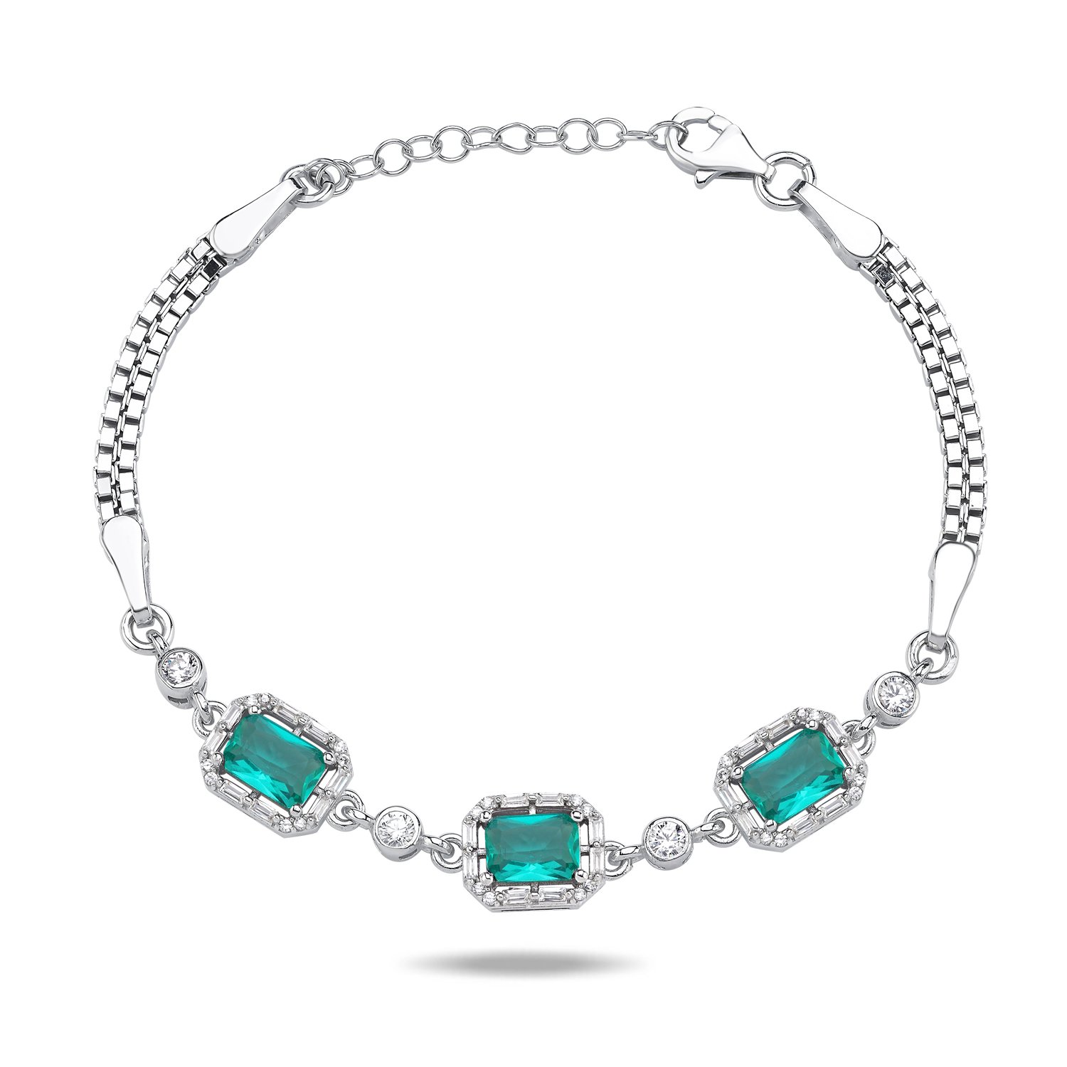 Paraiba%20&%20Baguette%20CZ%20Box%20Chain%20Bracelet