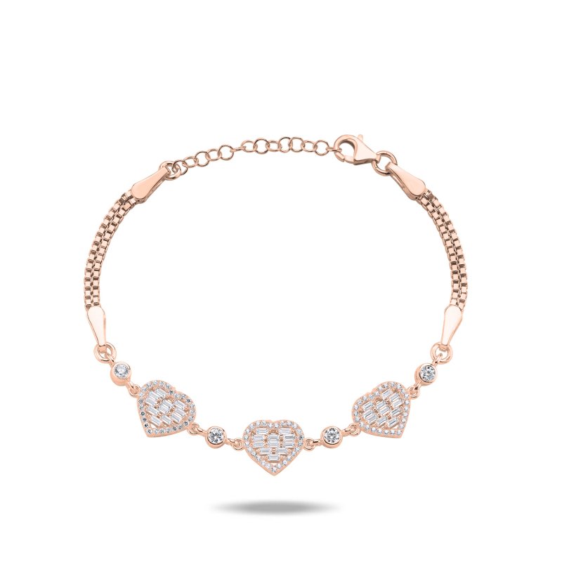 Heart%20Baguette%20&%20CZ%20Box%20Chain%20Bracelet-Rose%20Gold%20Plated