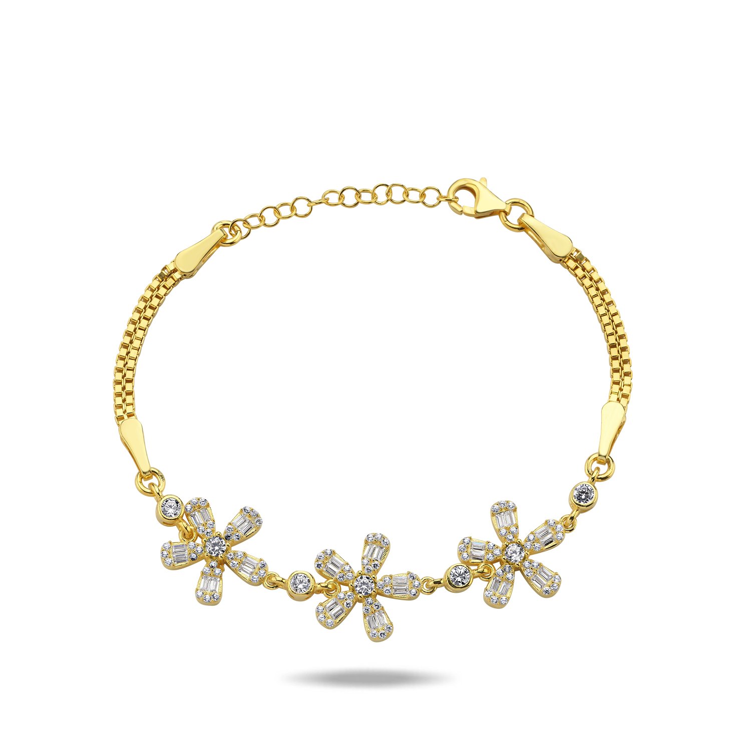 Flower%20Baguette%20&%20CZ%20Box%20Chain%20Bracelet