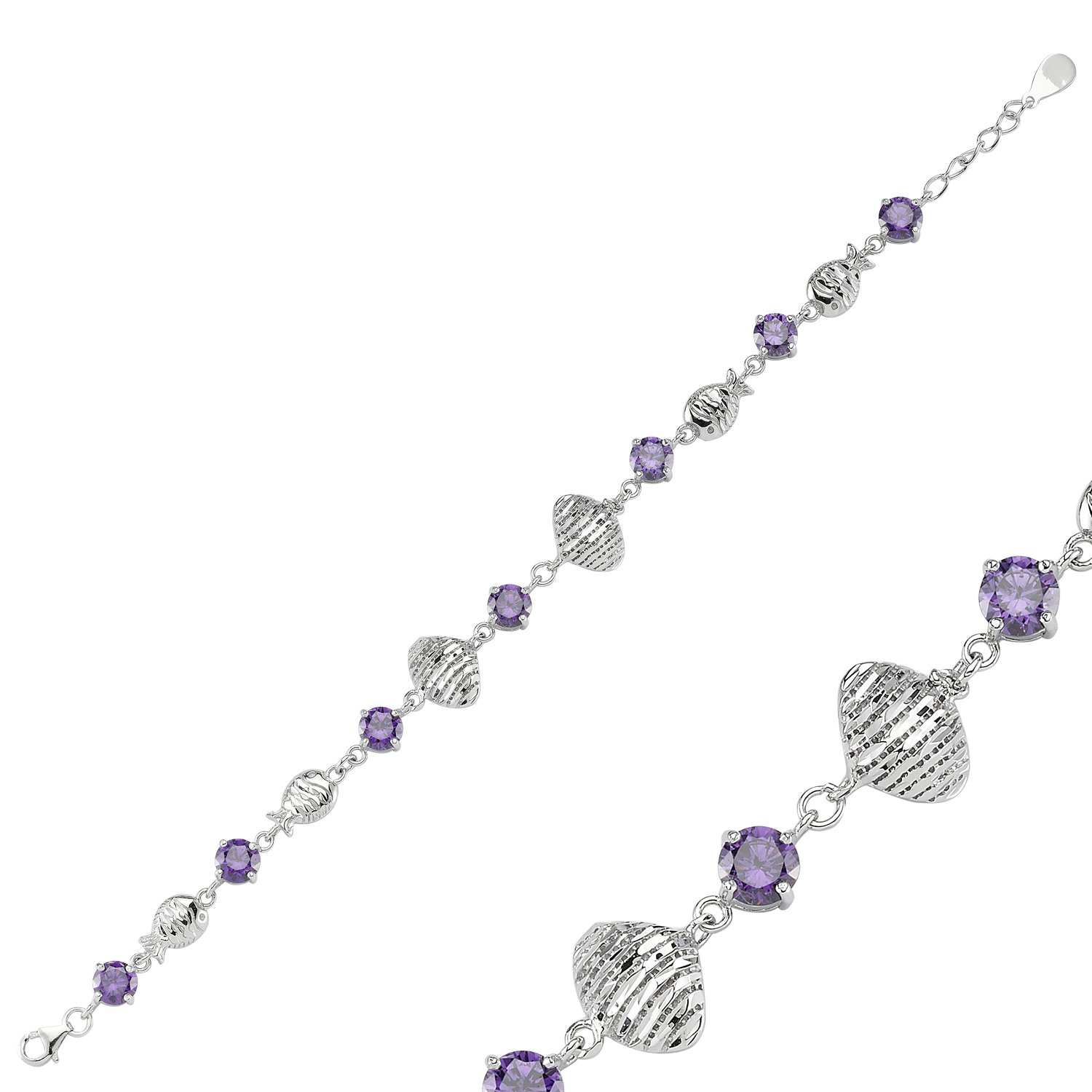 Oyster%20Shell%20Amethyst%20CZ%20Bracelet