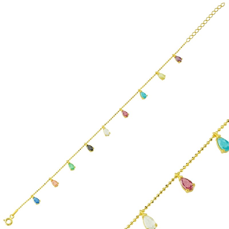 Teardrop%20CZ%20Dangle%20Bracelet-Gold%20Plated