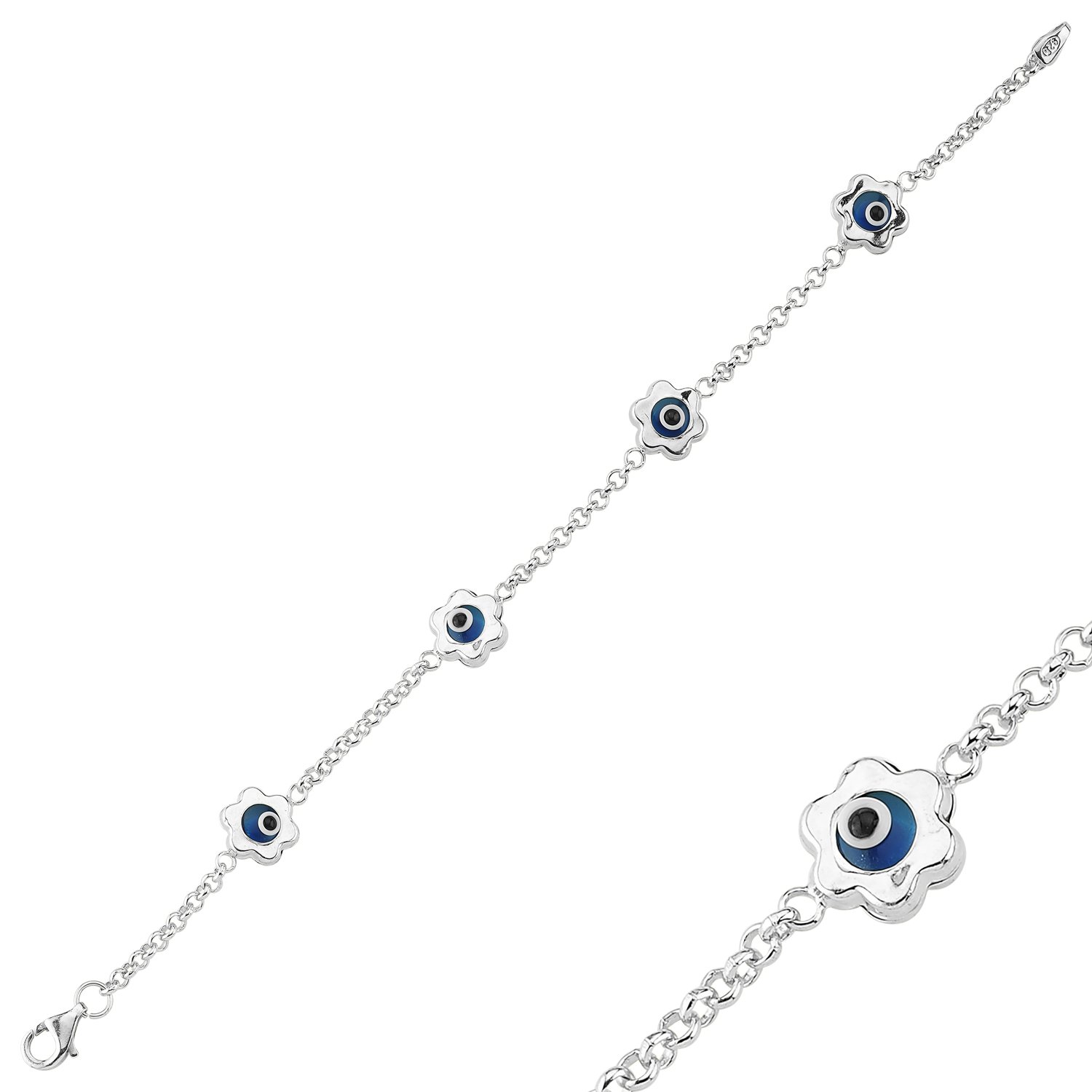 Evil%20Eye%20Daisy%20Bracelet-Rodyum%20kaplama