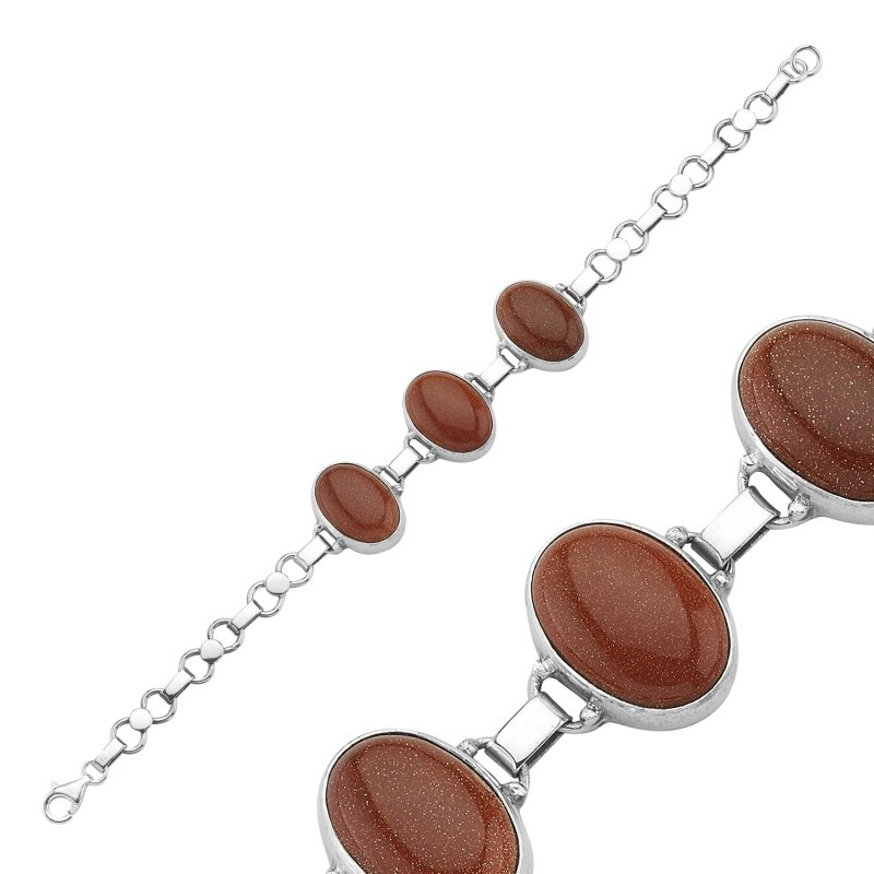 Goldstone%20Sterling%20Silver%20Handmade%20Bracelet