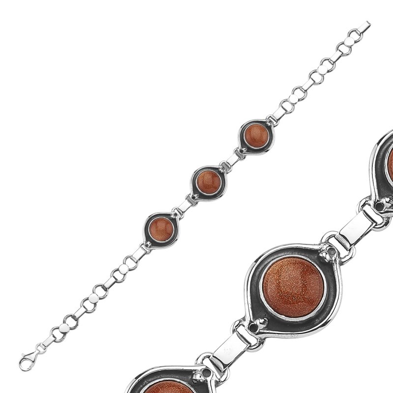 Goldstone%20Sterling%20Silver%20Handmade%20Bracelet