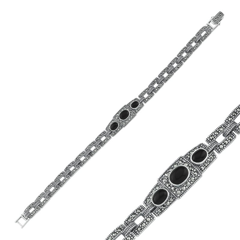 Onyx%20&%20Marcasite%20Bracelet