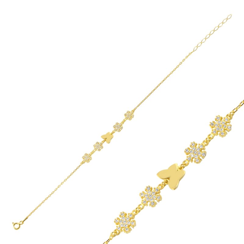 CZ%20Butterfly%20&%20Snowflake%20Bracelet-Gold%20Plated