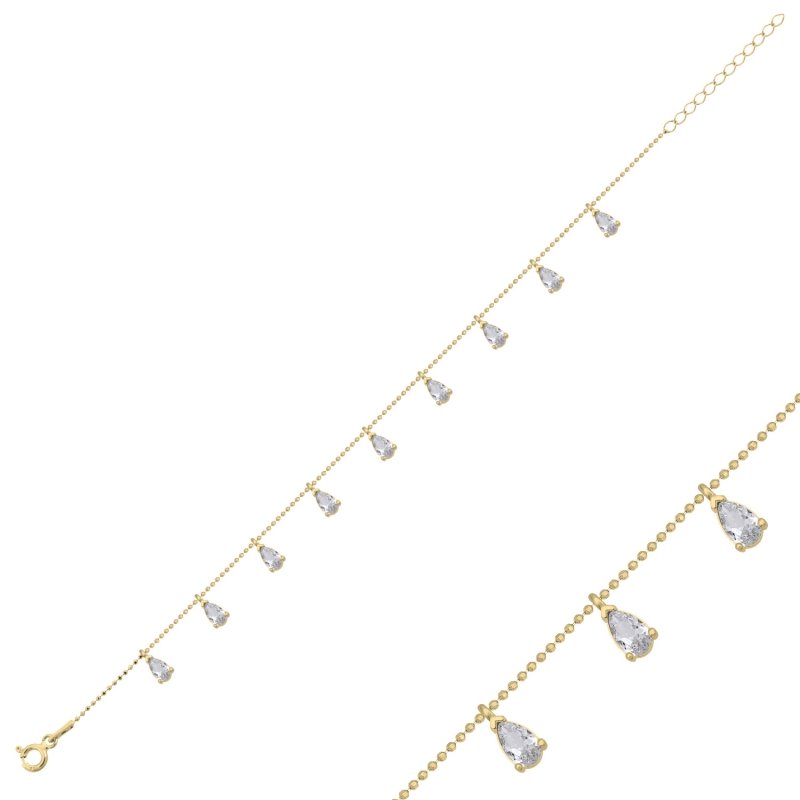 Teardrop%20CZ%20Dangle%20Bracelet-Gold%20Plated