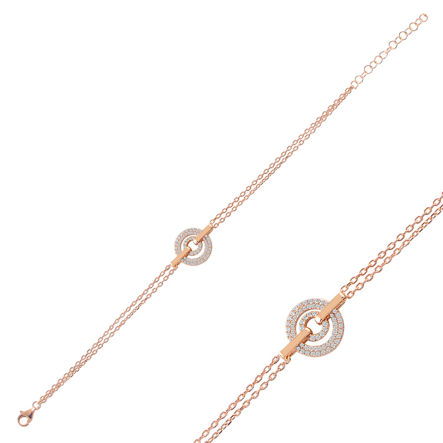 Movable%20Double%20Hoop%20Bracelet%20with%20CZ-Rose%20kaplama