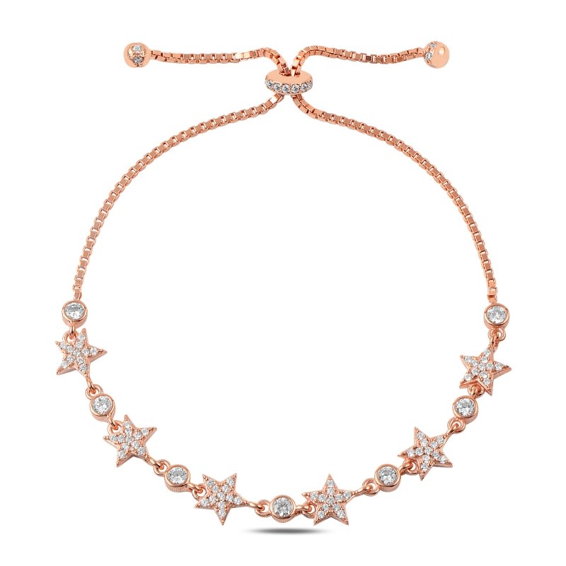 CZ%20Stars%20Adjustable%20Sliding%20Bracelet-Rose%20Gold%20Plated