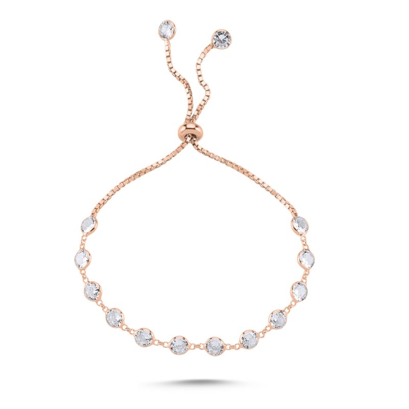 Tennis%20CZ%20Adjustable%20Sliding%20Bracelet-Rose%20Gold%20Plated