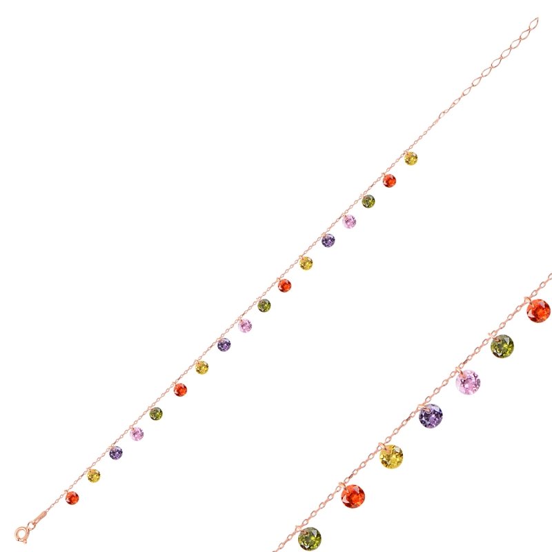 Round%20CZ%20Dangle%20Bracelet-Rose%20Gold%20Plated