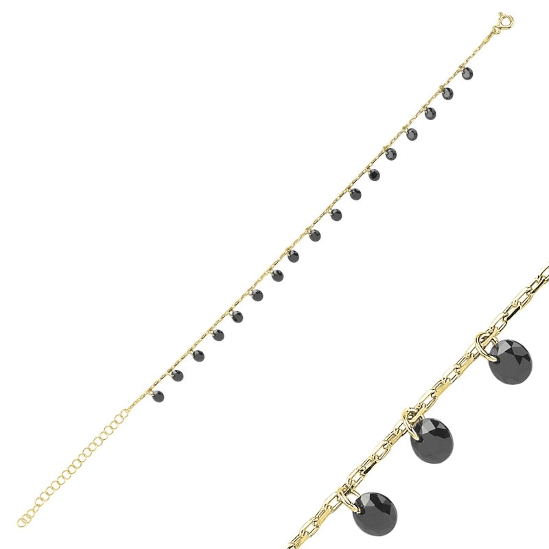 Round%20Black%20CZ%20Dangle%20Bracelet-Gold%20Plated