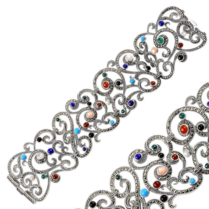 Marcasite%20&%20Natural%20Stone%20Bracelet