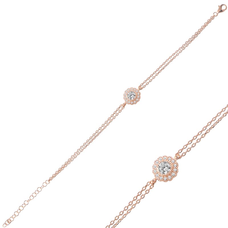 Solitaire%20Halo%20CZ%20Bracelet-Rose%20Gold%20Plated