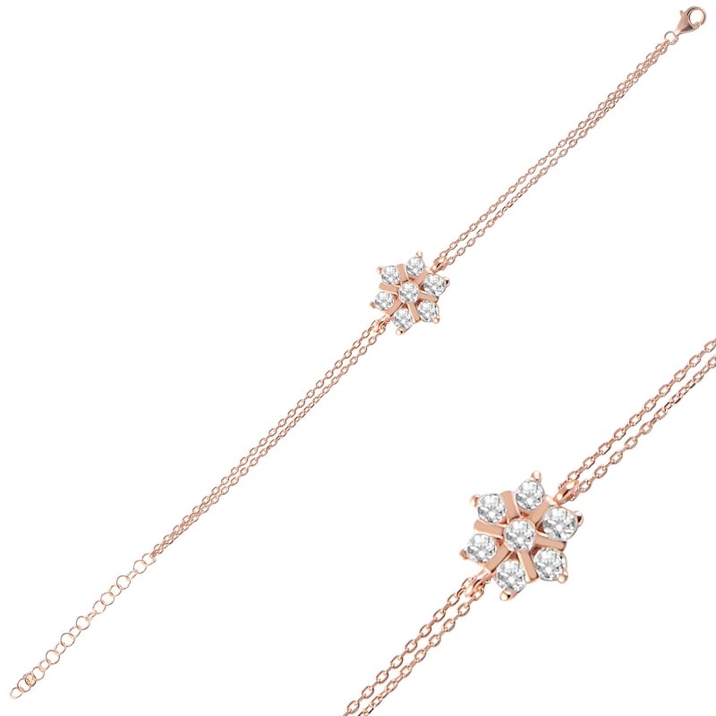 Snowflake%20CZ%20Bracelet-Rose%20Gold%20Plated