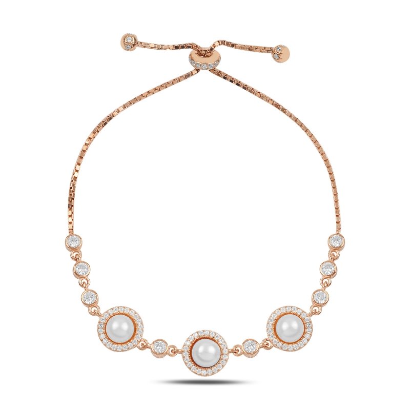 Pearl%20&%20CZ%20Adjustable%20Sliding%20Bracelet-Rose%20Gold%20Plated