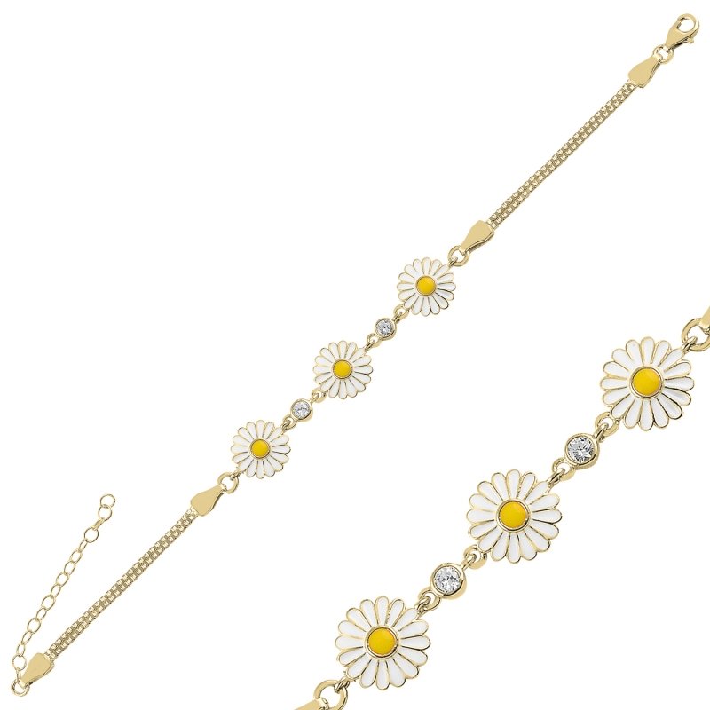 CZ%20&%20Enamel%20Daisy%20Box%20Chain%20Bracelet-Gold%20Plated