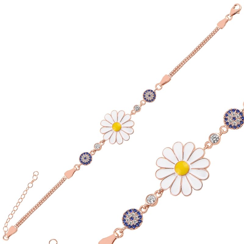 CZ%20Enamel%20Daisy%20&%20Evil%20Eye%20Box%20Chain%20Bracelet-Rose%20Gold%20Plated