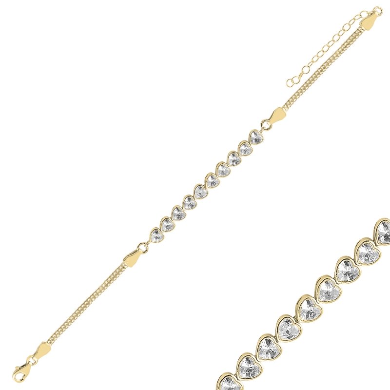 Heart%20CZ%20Box%20Chain%20Tennis%20Bracelet-Gold%20Plated