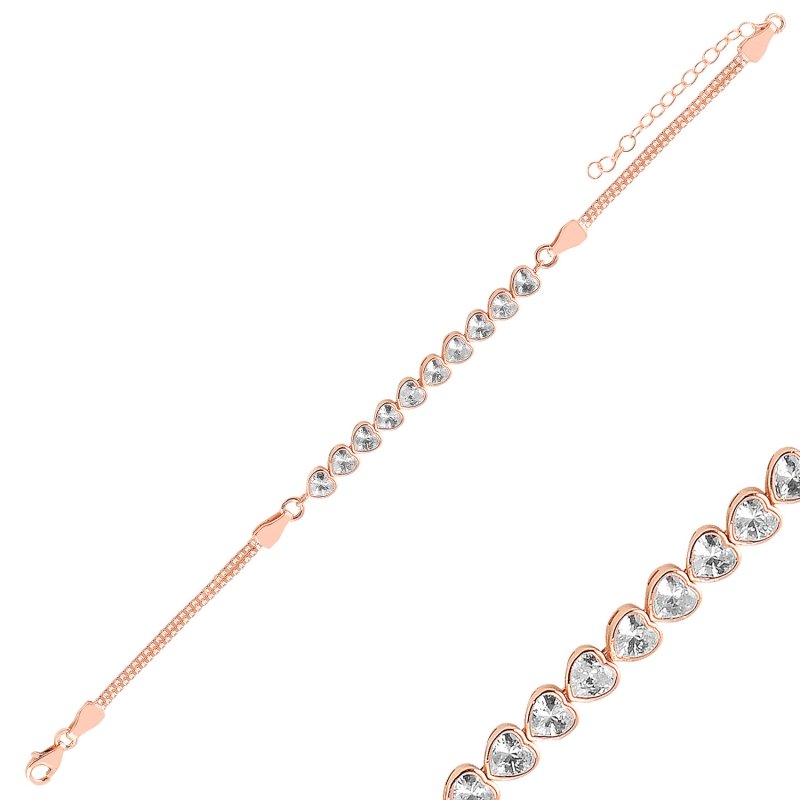 Heart%20CZ%20Box%20Chain%20Tennis%20Bracelet-Rose%20Gold%20Plated