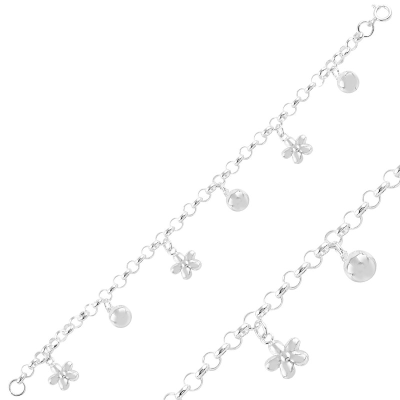 Dangle%20Daisy%20&%20Bell%20Ball%20Stoneless%20Bracelet