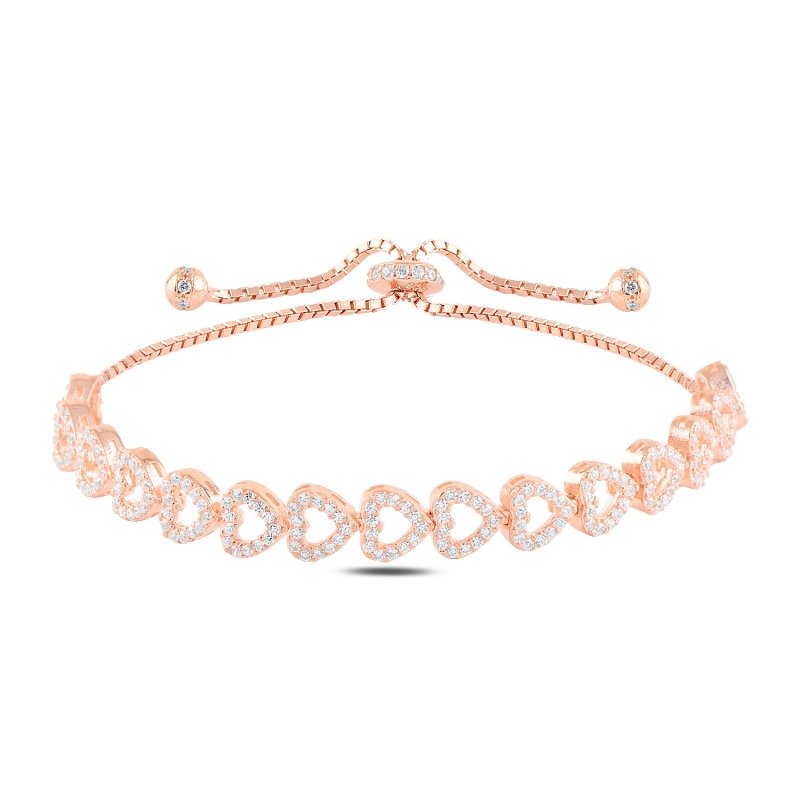 Heart%20CZ%20Adjustable%20Sliding%20Bracelet-Rose%20kaplama