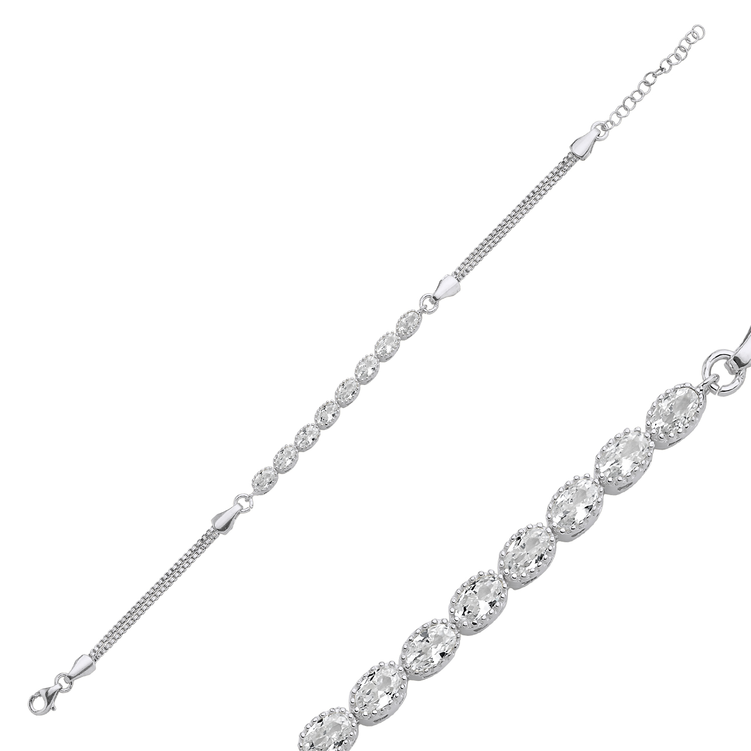 Oval%20CZ%20Box%20Chain%20Tennis%20Bracelet-