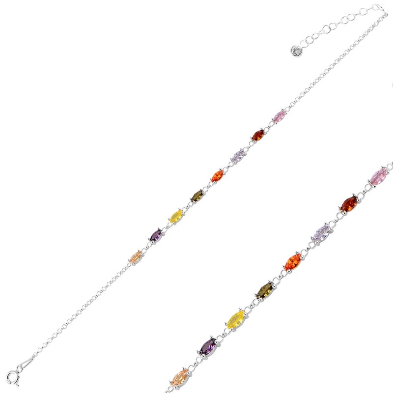 Marquise%20Multi%20Color%20CZ%20Rolo%20Chain%20Bracelet