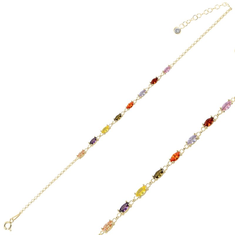 Marquise%20Multi%20Color%20CZ%20Rolo%20Chain%20Bracelet