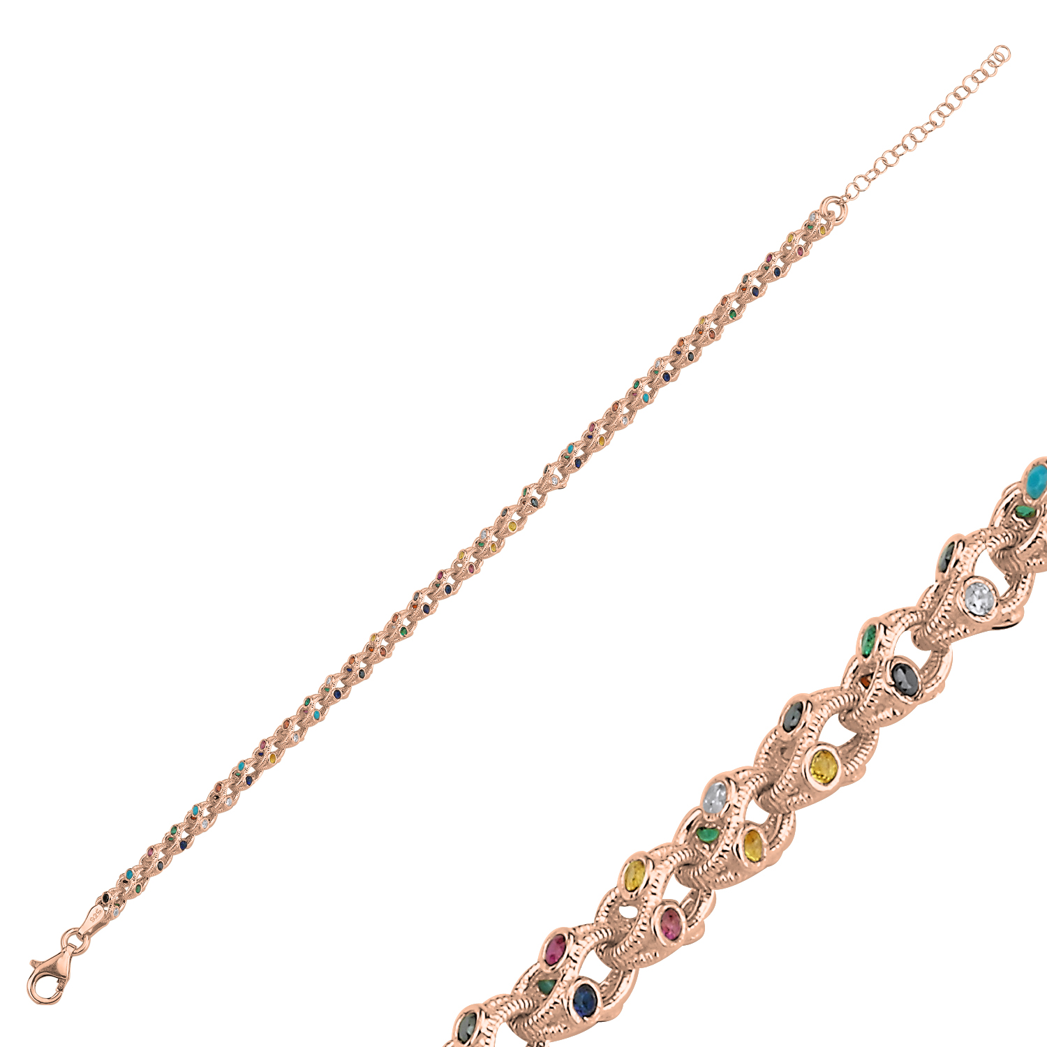 ColorfulCZ%20Bracelet-Rose%20kaplama