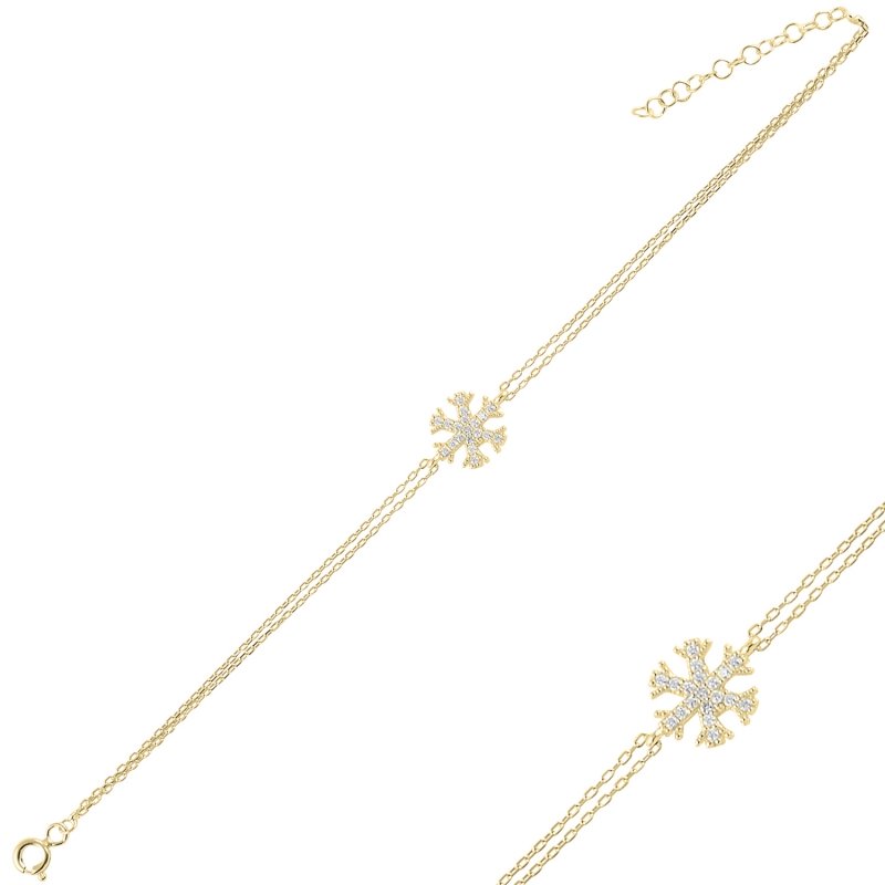 Snowflake%20CZ%20Bracelet-Gold%20Plated