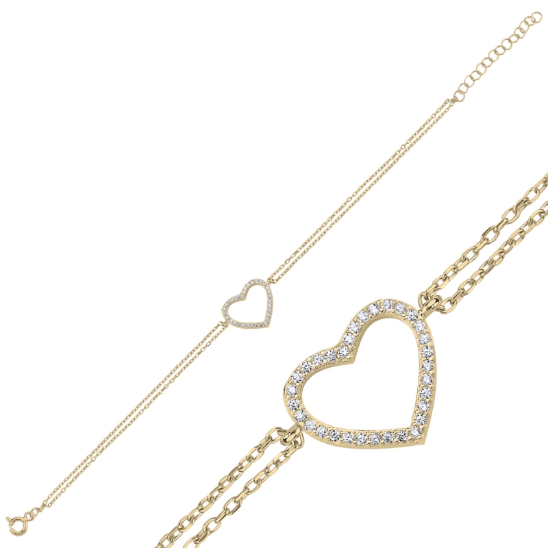 Heart%20CZ%20Bracelet-Gold%20Plated