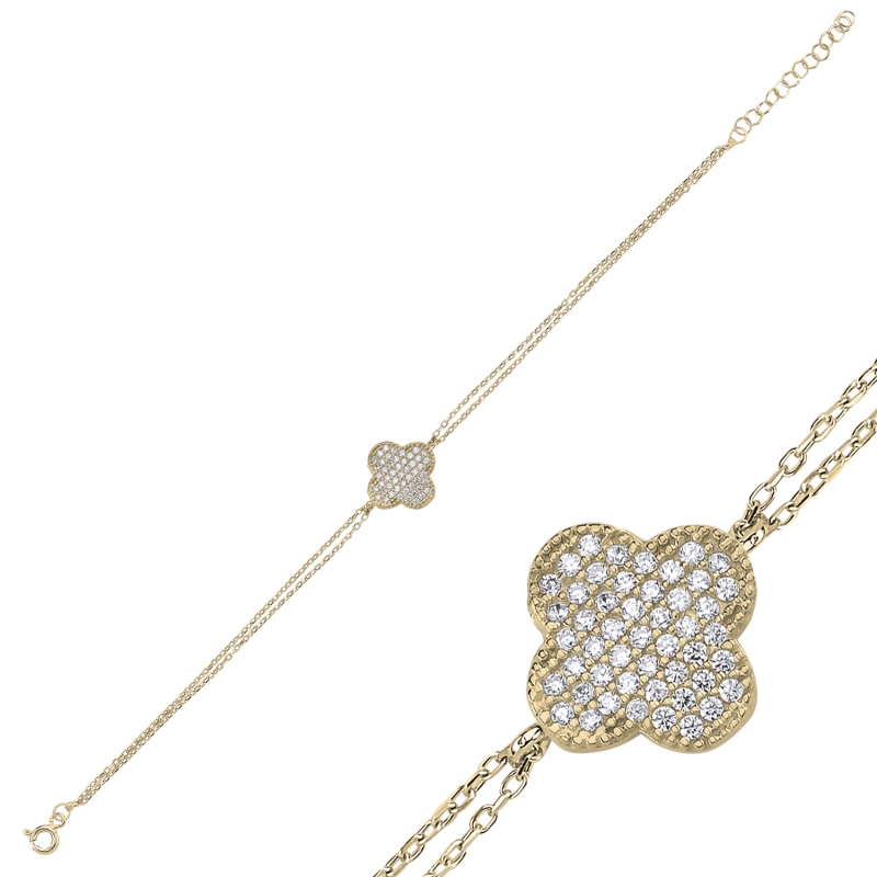 Quatrefoil%20CZ%20Bracelet-Gold%20Plated