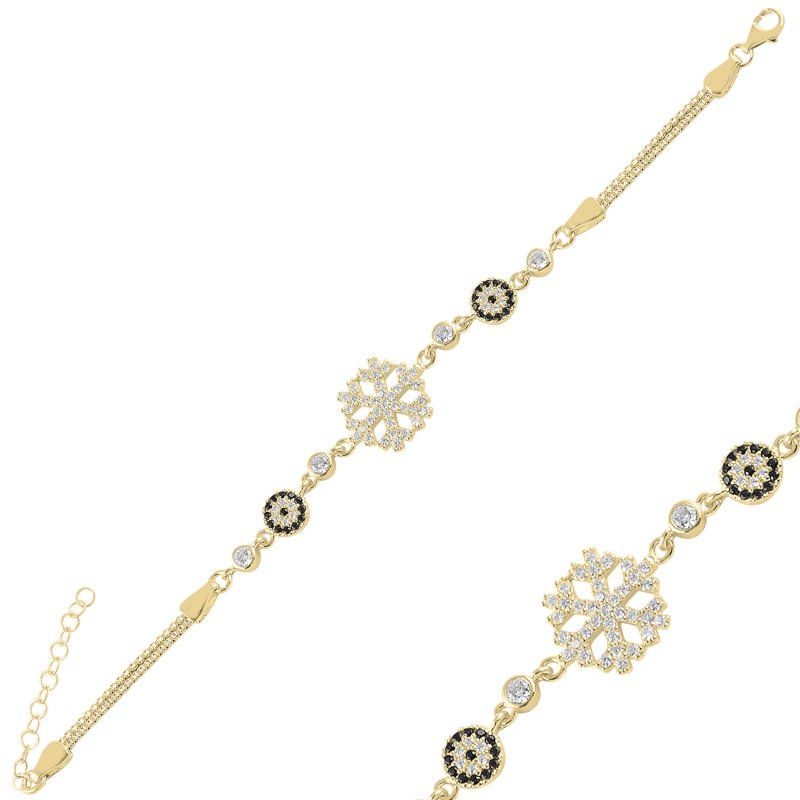 Snowflake%20&%20Evil%20Eye%20CZ%20Bracelet-Gold%20Plated