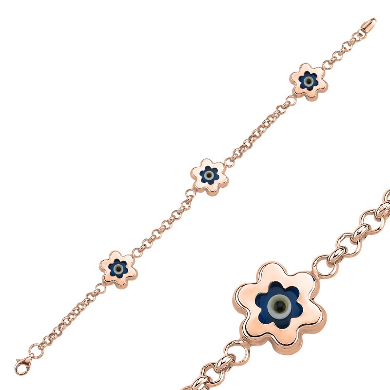 Evil%20Eye%20Daisy%20Bracelet-Rose%20Gold%20Plated