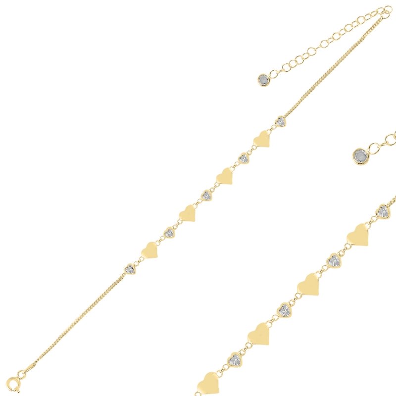 Heart%20CZ%20Bracelet-Gold%20Plated