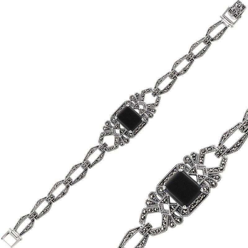 Onyx%20&%20Marcasite%20Bracelet